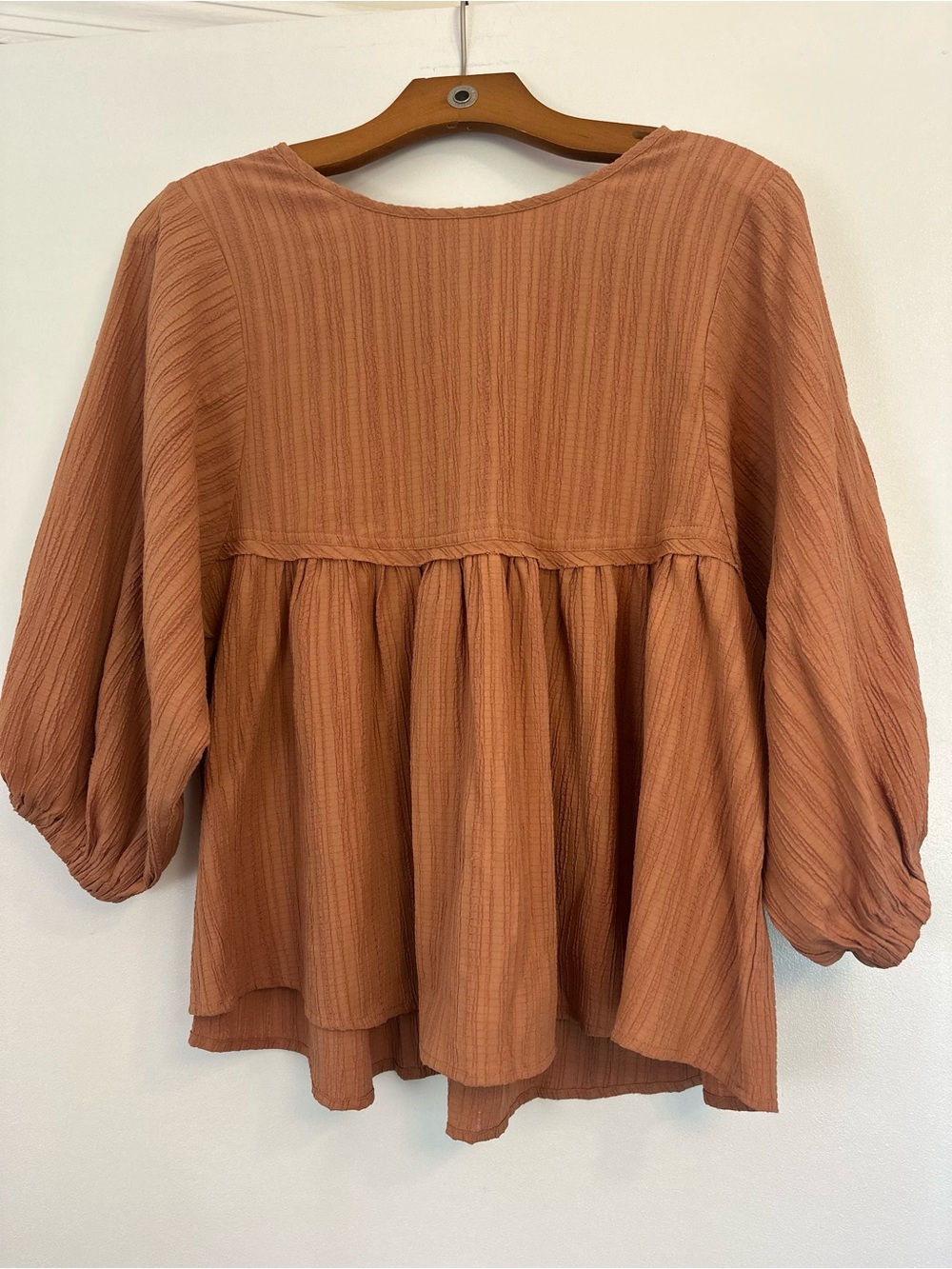MELLODAY Rust Peasant Tunic Top